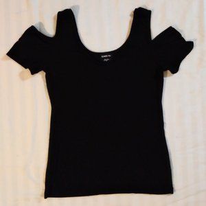 BEBE Black Cold Shoulder Top